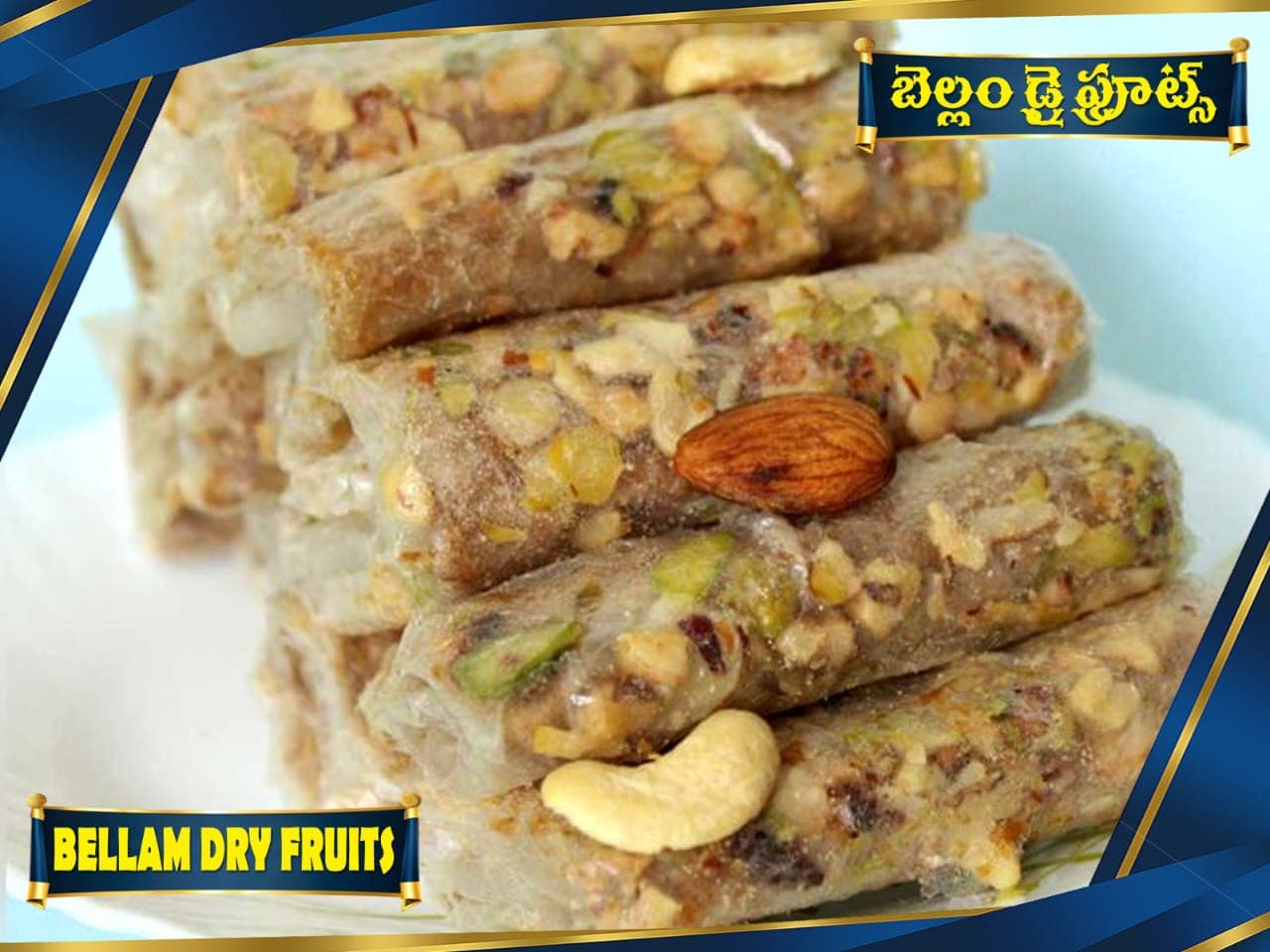 Jaggery Dry Fruits Pootharekulu